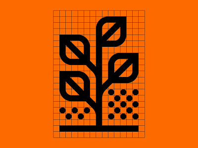 Agriculture farming grid icon illustration leaves midwest nature plant rain seeds symbol