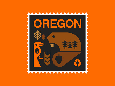 Oregon Stamp by Ethan Fender on Dribbble