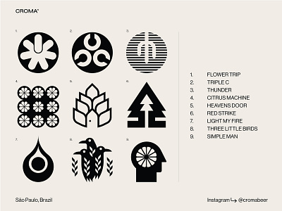 Croma Beer beer branding brewery icons packaging symbols