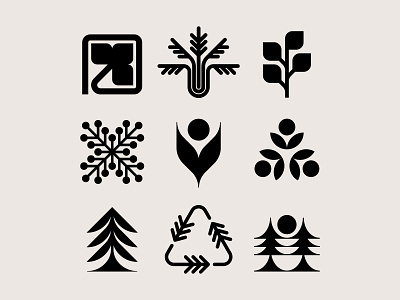 Leaves and trees icon nature symbols