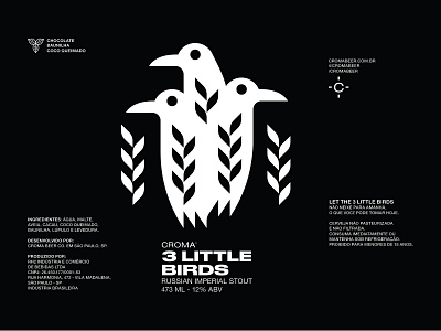 Three Little Birds beer beer label birds brewery crows stout