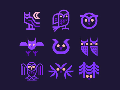 Owls bird icon illustration owl