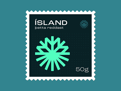 Iceland Stamp iceland icon illustration logo nature postage postage stamp snowflake stamp symbol