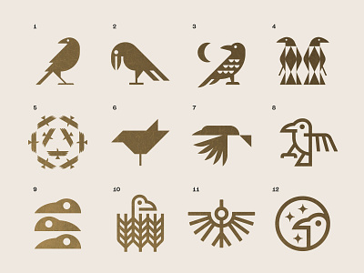 Corvus gold bird birds crow icon logo mystic nature raven symbol viking zoo