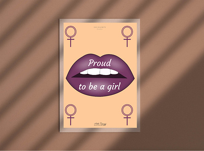 Proud to be a girl design illustration practice vector