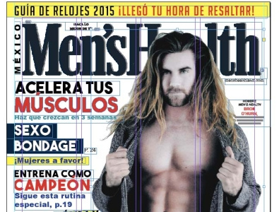 diseño editorial, revista men's health InDesign, portada