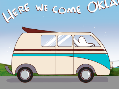 OK, hear we come! character color illustration photoshop travel van