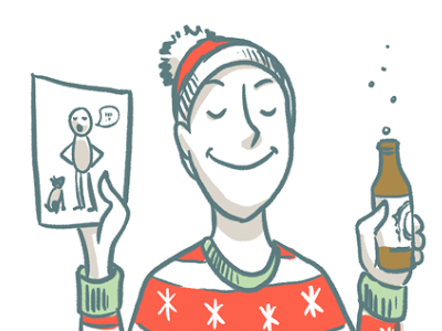 Drink and Draw beer character drawing holiday illustration photoshop poster