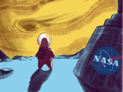 RethinkDB + NASA color illustration jupiter moon nasa poster retro tech thinker
