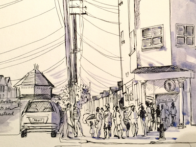 Plein air sketching drawing line people places relax san francisco sketch