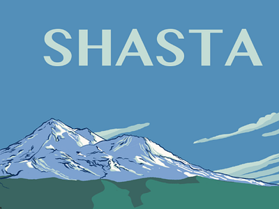 Horizon and Shasta illustration landscape line mountain nature realism
