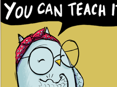 You can Teach it! coding cute illustration mascot owl retro