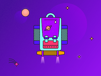 Space backpack backpack bag outline planet space spaceship star universe