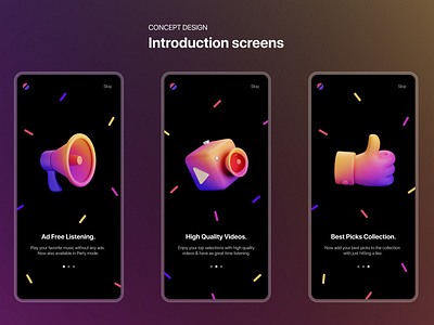 Introduction screens: Concept design concept design design figma graphic design ui ui design ui ux design