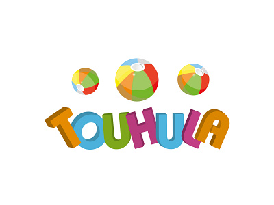 Touhula 3d active ball beach bounce branding children colorfull design fresh design fun graphic design illustraion illustration kids lively logo motion school vector