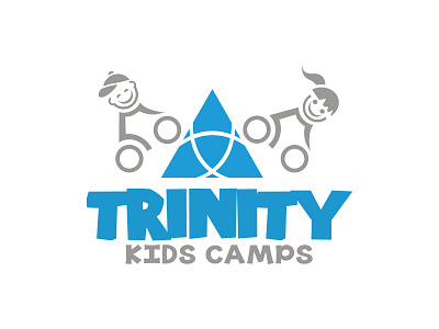 Trinity Kids Camp active blue branding camp children clear cycling design fun happiness illustraion illustration kids lively logo motion outdoors simple summer vector