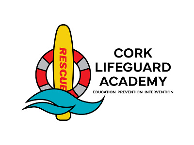 Cork Lifeguard Academy active beach branding cpr design flag graphic design guard help illustration life logo ocean outdoor pool safety sea train vector water