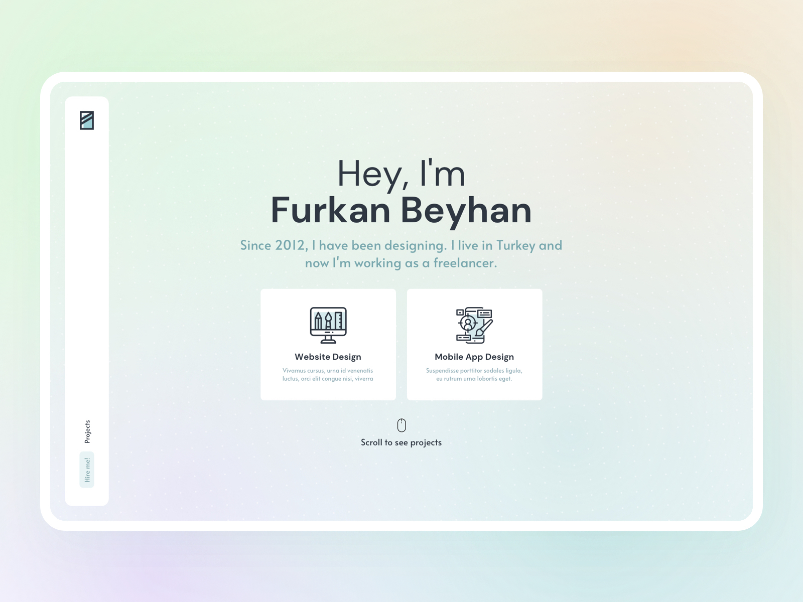 Personal Portfolio Welcome Page by Furkan Beyhan on Dribbble