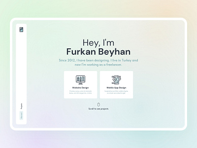 Personal Portfolio Welcome Page card colorful creative freelancer modern portfolio slider ui ux vector welcome page