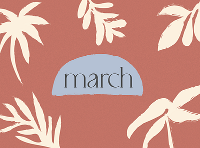 march 2021 abstract calendar color colorful design floral illustration march palm pattern typography