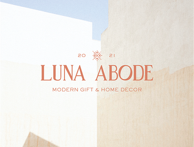 Luna Abode boho branding design lettering logo modern typography