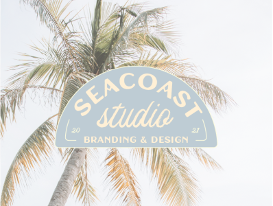 Seacoast Studio beach branding coastal color design illustration lettering logo logo design neutral palm pattern submark tropical typography