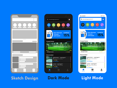 Pesan Lapangan App Design dark mode pesan lapangan ui ui design ux ux design