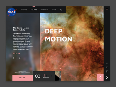 Deep Motion Landing Page design landing nasa ui