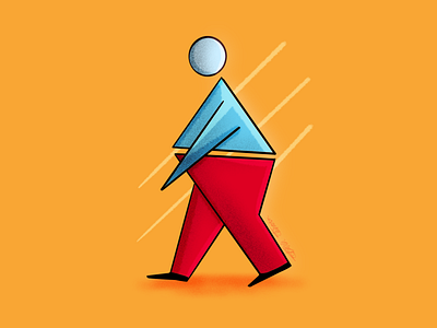 Walking Shapes angular character circle colourful illustration shapes triangle walk