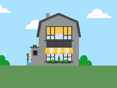 Illustration style concept flat houses illustration vector