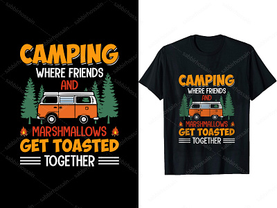 Camping Where Friends And Marshmallows Get Toasted Together Tees camping merch t shirt tees ui