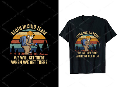 Sloth Hiking Team we will get there T-Shirt Design