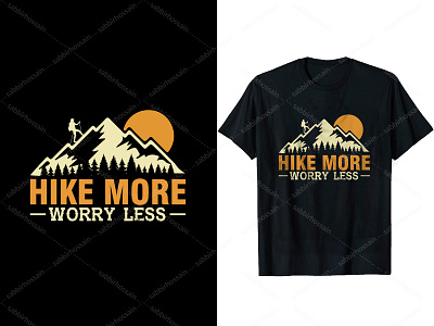 Hike more worry less Hiking t-shirt Design