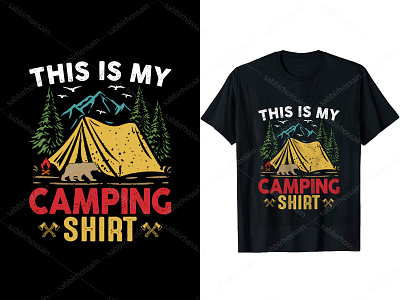 Eye-Catching Camping T-Shirt Design amazing t shirt design appearel camping custom t shirt design design hiking illustration logo mountain t shirt design portfolio typography t shirt design ui vector t shirt design