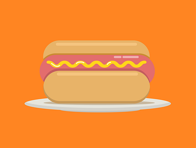 Hot dog design flat illustration minimal vector
