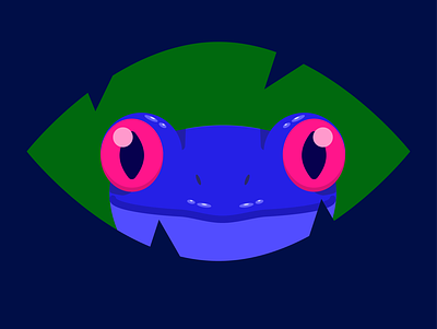 Blue Frog design flat illustration minimal vector