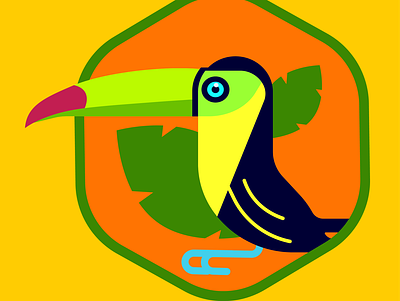 Toucan design flat illustration minimal vector