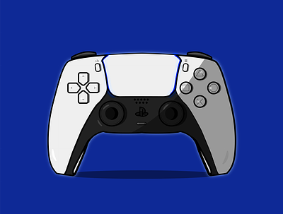 PS5 controller art design flat illustration minimal playstation5 vector