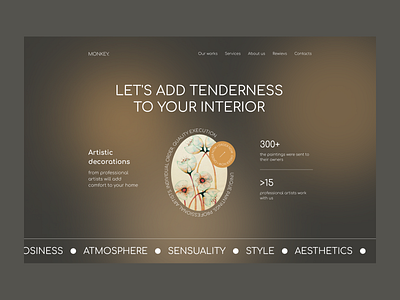 Landing page for interior decoration