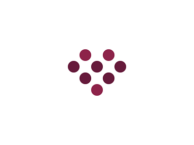 Grape + Heart + W branding design icon illustration illustrator logo minimal vector web website