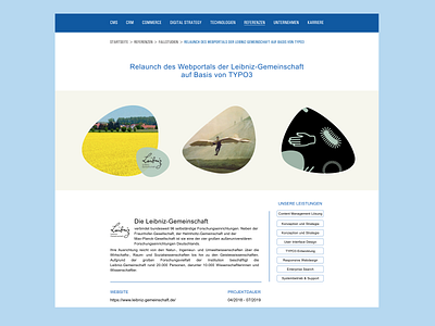 Redesign of page Fallstudien of DMK Business website redesign