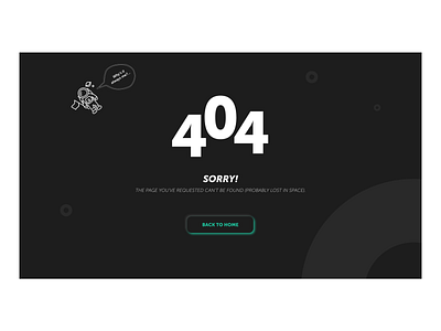 404 Landing Screen UI Design