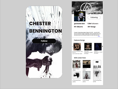 Profile Page -Chester Bennington dailyui dailyui006 dailyuichallenge design profile page ui