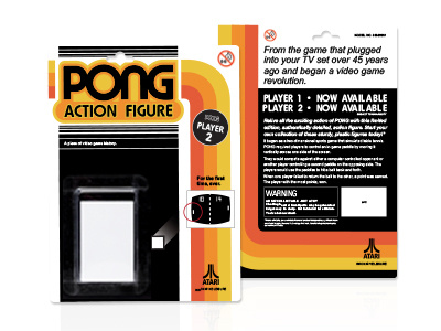 The Limited Edition PONG Action Figure - Player 2! action figure atari branding identity design limited edition package package design pong retro tribute video game