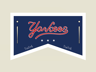 Yankees lettering with combined badge design.