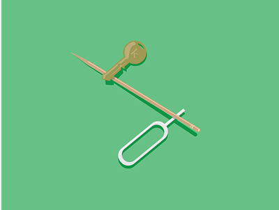 key and toothpick animation art design flat illustration illustrator key minimal toothpick