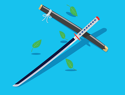 Katana animation art broken design electronic flat illustration illustrator minimal phone