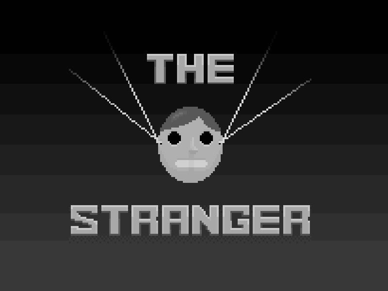 The Stranger black and white pixel art