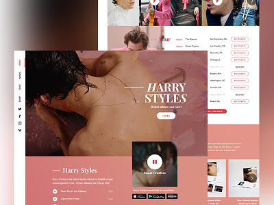 Harry Styles Mockup Website 1d design harry styles music one direction ui ui design user interface web web design