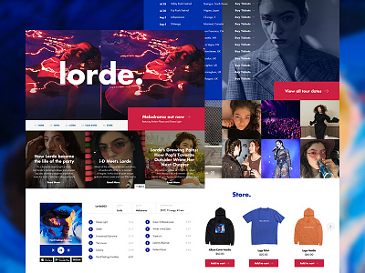 Lorde Mockup Website album design lorde media melodrama music player ui ui design user interface web web design